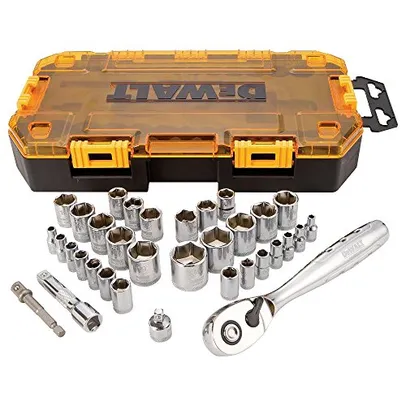 DEWALT Conjunto de soquetes, chave de 9,5 mm, SAE/Metric, 34 peças (DWMT73804)