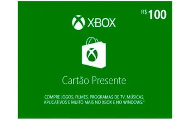 Gift card Xbox R$100