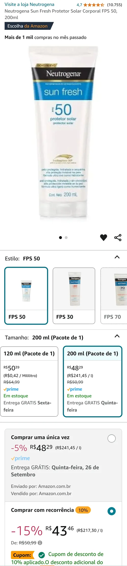 Imagem na descrição da promoção