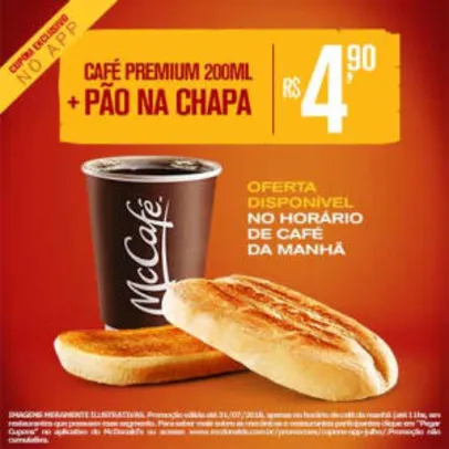 Saindo por R$ 5: Café Premium 200ml + Pão na Chapa no McDonald's - R$4,90 | Pelando