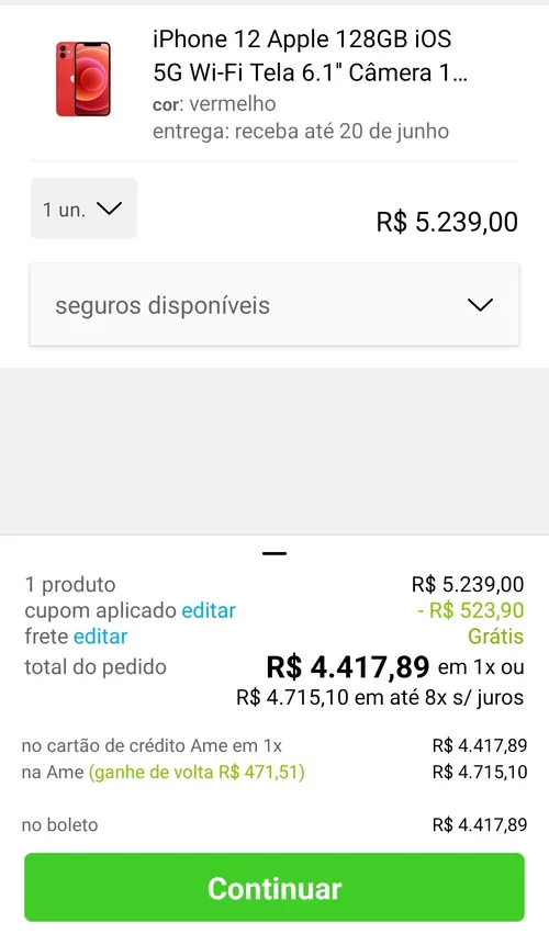 Imagem na descrição da promoção