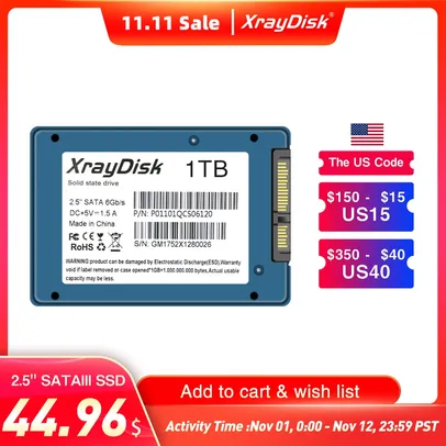 SSD 1TB Xraydisk Sata em metal