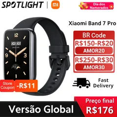 Xiaomi Band 7 Pro Relógio Inteligente, Versão Global, 1.64 ''AMOLED, Display Curvo 2.5D, GPS Embutido, Oxigênio no Sangue