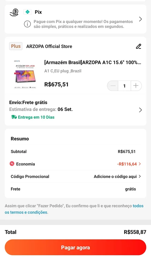 Imagem na descrição da promoção