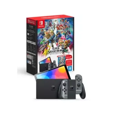 Console Nintendo Switch OLED + Jogo Super Smash Bros Ultimate - HBGSSKACLA