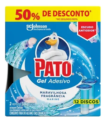 Refil Desodorizador Sanitário Pato Gel Adesivo Marine