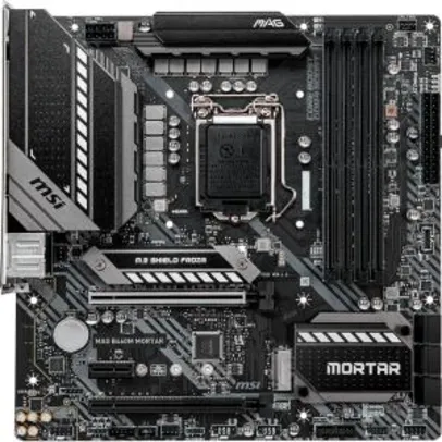 Placa Mãe MSI MAG B460M MORTAR, Chipset B460M, INTEL LGA 1200, mATX, DDR4 | R$1.130