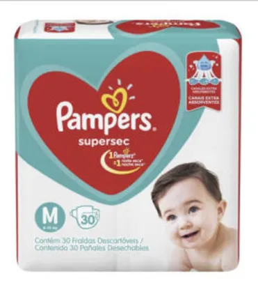 Fraldas descartáveis Pampers Supersec Pacotão TAM M - 30 un