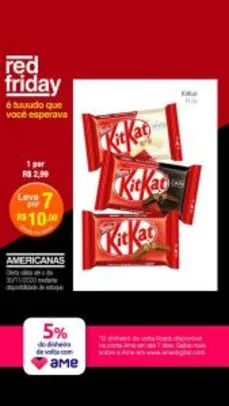 [Americanas Física] 7 Chocolates Kit Kat por R$10,00