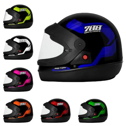 Confira Capacete Moto Fechado Masculino e Feminino Integral Pro Tork Sport Moto 788 Viseira Automáti