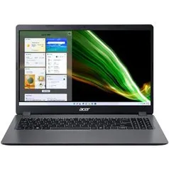 [AME SC R$960,00] Notebook Acer Aspire 3 Intel Core i3 1005g1 4gb 256GB SSD W11 15,6" 