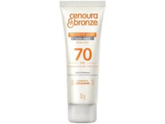 [R$5 de volta] Protetor Solar Facial Cenoura e Bronze - FPS 70 50g | R$30