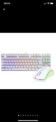 Kit Gamer Redragon - Teclado Mecânico Kumara, RGB, Switch Outemu Blue, PT + Mouse Cobra M711 | R$351