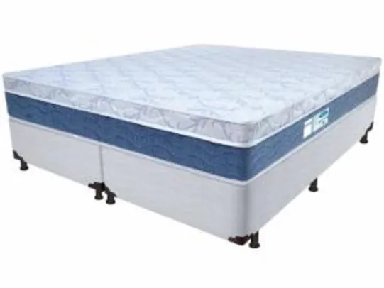 Cama Box Queen Size (Box + Colchão) ProDormir - Colchões Mola 34cm de Altura Sensitive Blue por R$ 950