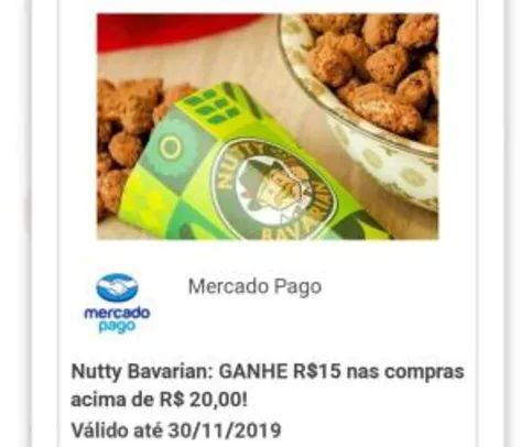 Ganhe R$15 acima de R$20 na Nutty Bavarian com o Mercado Pago