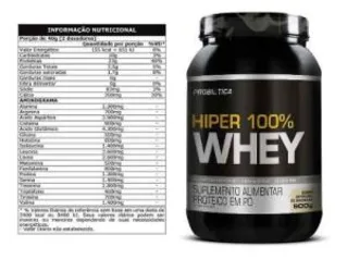 100% Whey Hiper Pure 900g Pote - Probiotica - R$51