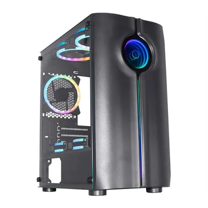 Gabinete Gamer K-MEX CG-xxME, RGB, Mid-Tower, Lateral de Vidro, Preto, CG01MERH0010B0X