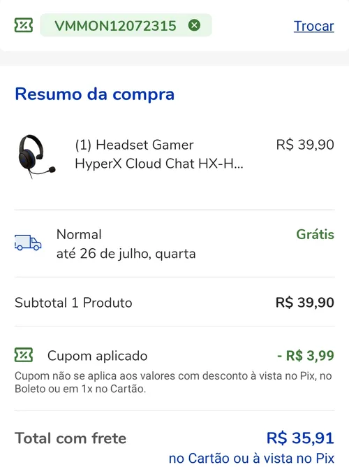 Imagem na descrição da promoção