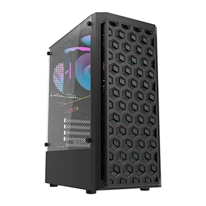 Gabinete Gamer Aigo DarkFlash DK300, Mid-Tower, Lateral de Vidro, Com 4 Fans, Preto, DK300-BK