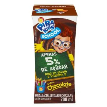(R$ 0,76) Bebida Láctea Sabor Chocolate Pirakids School 200ml