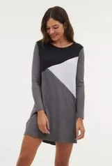 Camisola Manga Longa com Listras Diagonais Cinza (Tamanho G) R$36