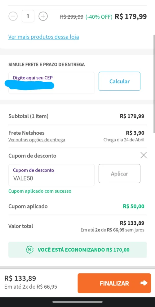 Imagem na descrição da promoção