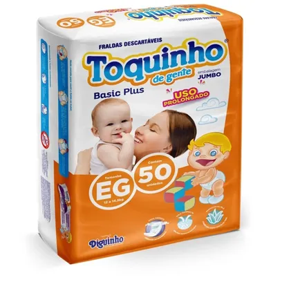 Foto do produto Fralda Infantil Toquinho De Gente Basic Plus EG C/50