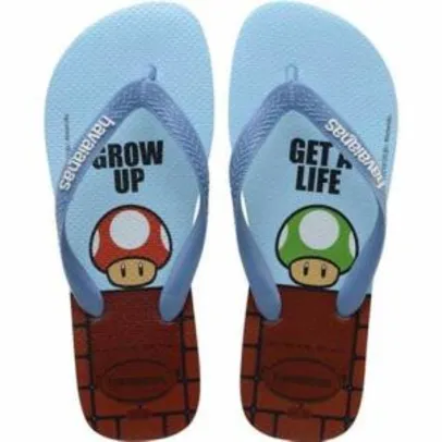 Chinelo, Havaianas, Mario Bros, Adulto Unissex