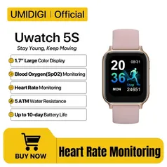 [Moedas R$ 50,83] Umidigi uwatch 5S bluetooth relógio inteligente 1.7 