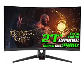 Monitor Gamer ASRock Phantom Gaming, 27 Pol, Curvo, VA, FHD, 1ms, 240Hz, 113% sRGB, HDR, HDMI/DP, PG27F15RS1A