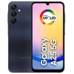 Smartphone Samsung Galaxy A25 5G 256GB 8GB RAM, Tela 6.5 Super AMOLED 120Hz, NFC, Áudio Estéreo, Suporte MicroSD