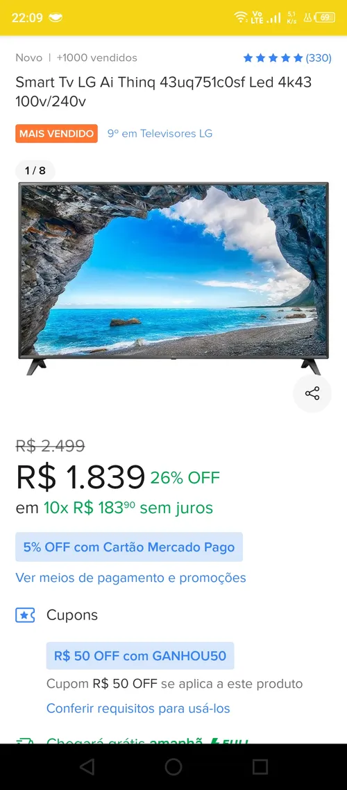 Imagem na descrição da promoção