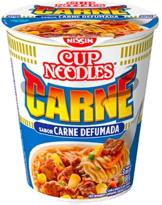 [Prime] Cup Noodles Sabor Carne Nissin 69g | 10 unid | R$2,38 cada