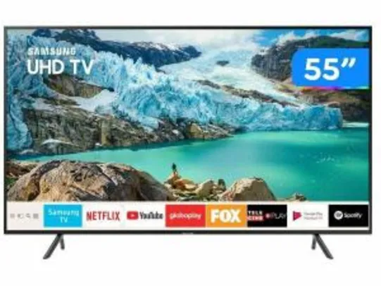 Smart TV 4K LED 55” Samsung UN55RU7100GXZD - Wi-Fi Bluetooth HDR 3 HDMI 2 USB