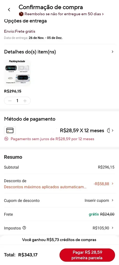 Imagem na descrição da promoção