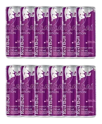 Energético Red Bull Edition Sabor Açaí 250ml | Kit Com Doze 