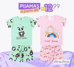 Liquidação de pijamas a partir de - R$13