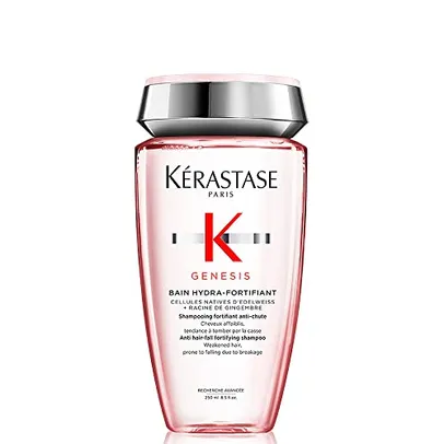 Kérastase Shampoo Genesis Bain Hydra-Fortifiant, Cabelos com queda, Cabelos finos, Prevenção da queda, Flor de Edelweiss, Raiz de gengibre, 250 ml