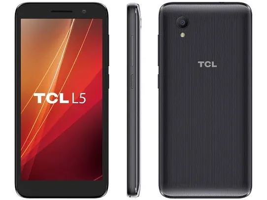 Smartphone TCL L5 16GB, Preto, Tela 5” Pol, Câmera Traseira 8MP + 5MP Frontal