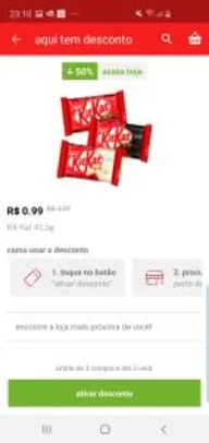 [APP Americanas - Loja Física] KitKat por R$1