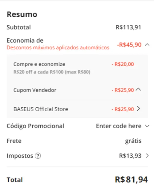 Imagem na descrição da promoção