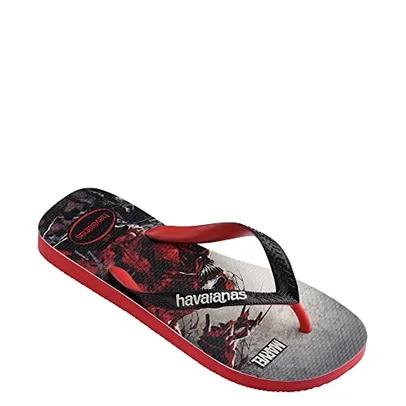 Chinelo Top Marvel, Havaianas, Adulto Unissex, Vermelho Rubi/Preto, 41/42