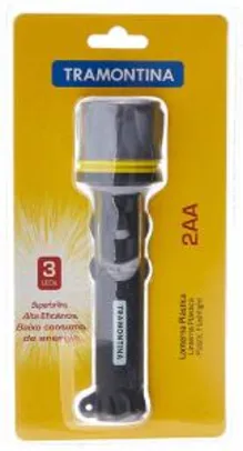 [PRIME] Tramontina - Lanterna Plástica 2 Pilhas AA, 3 Lâmpadas de Led, Preto | R$22