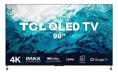 [Prime] Smart TV TCL QLED 4K UHD 98'' Google TV com Google Assistant, Design sem Borda e Wi-Fi 