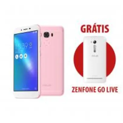 Zenfone 3 Max 5,5" 2GB/32GB Rosa + Zenfone Go Live Branco - R$ 1200