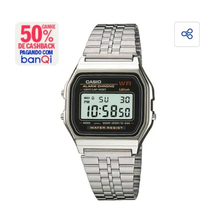 [Banqi R$ 94] Relógio Feminino Digital Casio Vintage A159WA-N1DF - Pra