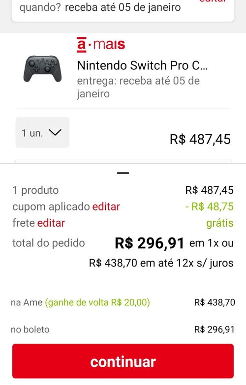 Imagem na descrição da promoção