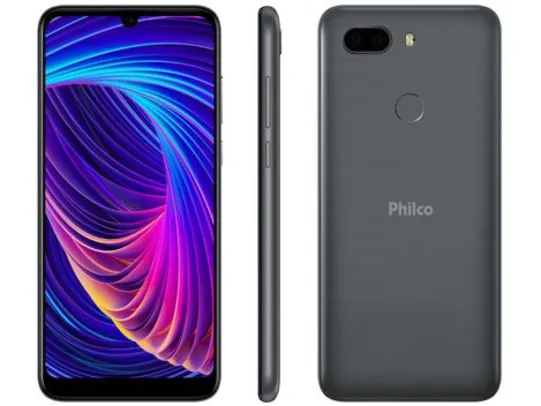 Smartphone Philco PCS02SG Hit Max 128GB Cinza - 4G 4GB RAM Tela 6” Câm. Dupla + 8MP - Philco Hit Max 