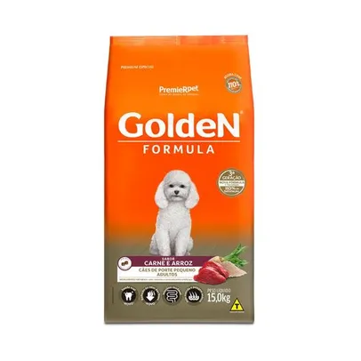 Ração Golden Formula Mini Bits Cães Adultos Raças Pequenas Carne e Arroz 15kg