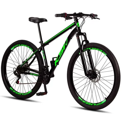 Bicicleta Aro 29 Aço Carbono Ksvj Freios Disco Suspensão 21v